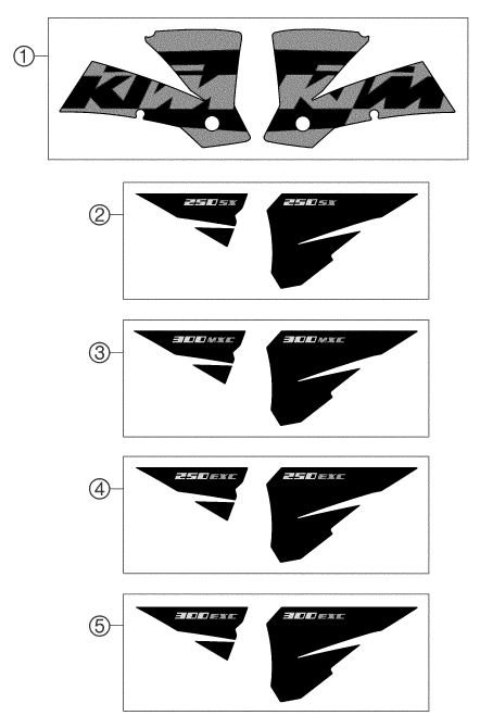 Sprängskiss: Decal – KTM 250 SX 2004