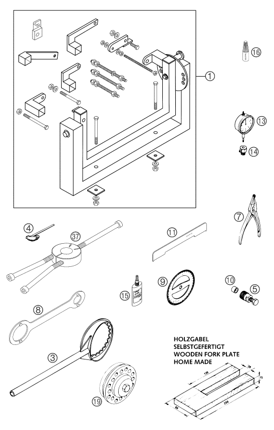 Sprängskiss: Special Tools (Engine) – KTM 250 SX 2004