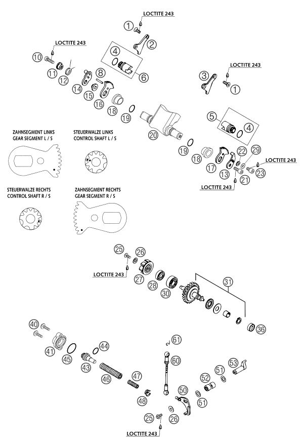 Sprängskiss: Exhaust Control – KTM 250 SX 2004