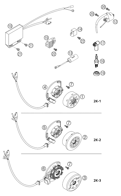 Sprängskiss: Ignition System – KTM 250 SX 2004