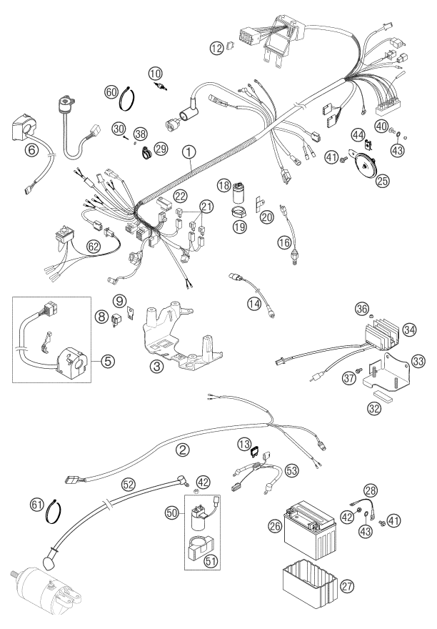 Sprängskiss: Wiring Harness – KTM 400 LS-E/ MIL 04