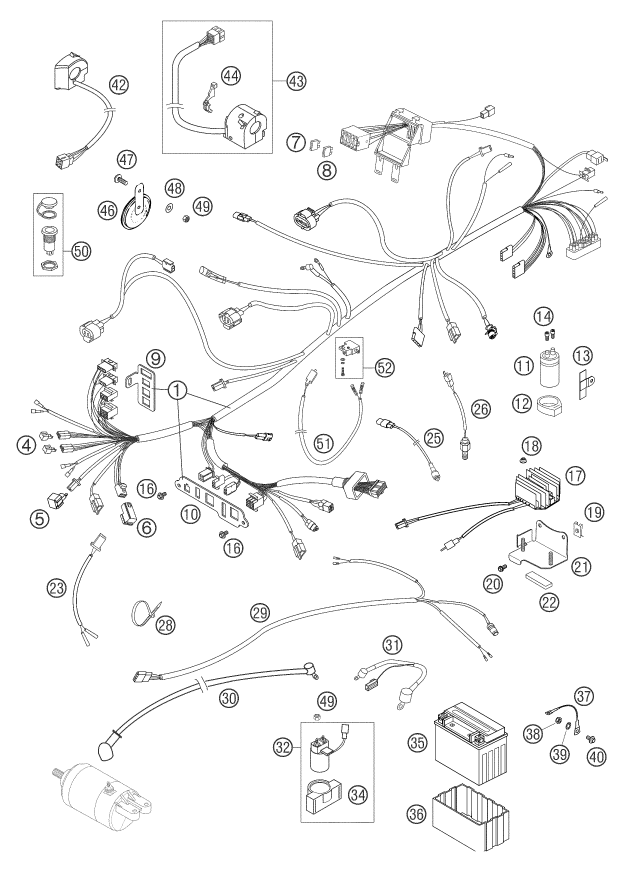 Sprängskiss: Wiring Harness – KTM 640 ADVENTURE-R 2004