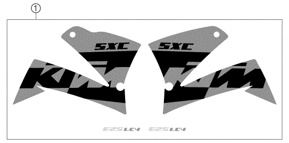 Sprängskiss: Decal – KTM 625 SXC 2004