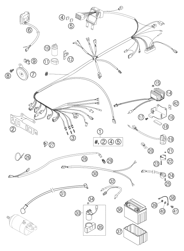 Sprängskiss: Wiring Harness – KTM 625 SXC 2004