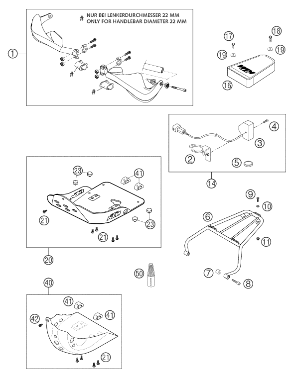 Sprängskiss: Accessories – KTM 625 SXC 2004