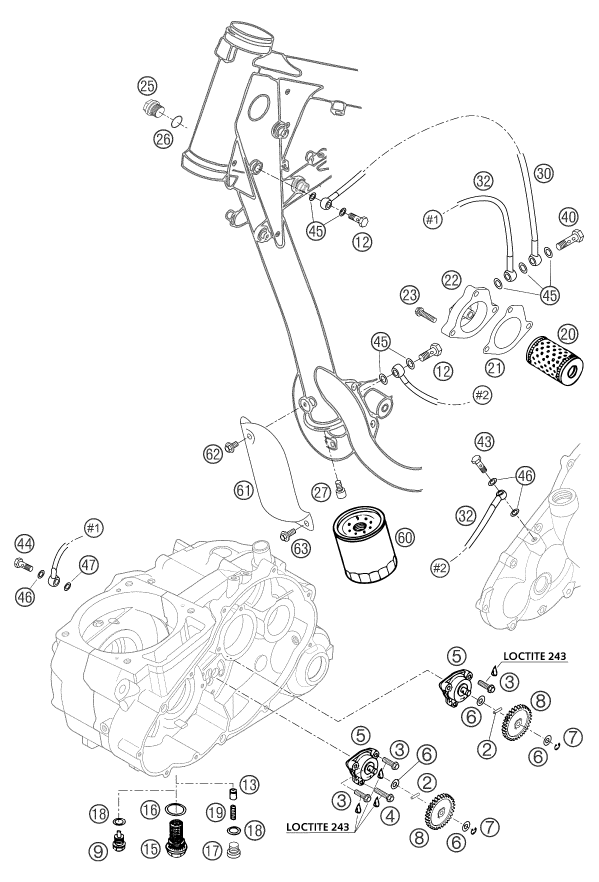 Sprängskiss: Lubricating System – KTM 625 SMC 2004