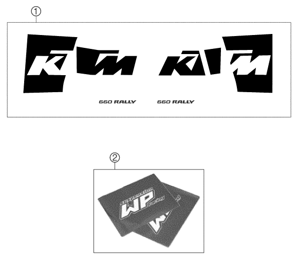 Sprängskiss: Decal – KTM 660 RALLYE FACTORY REPL. 2004