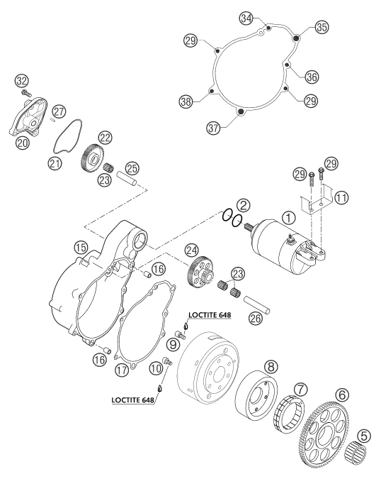 Sprängskiss: Electric Starter – KTM 660 RALLYE COSTUMER 2004