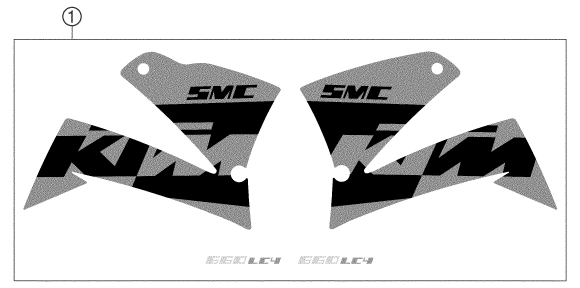 Sprängskiss: Decal – KTM 660 SMC 2004