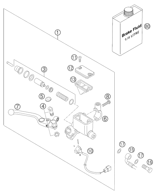 Sprängskiss: Front Brake Control – KTM 660 SMC 2004