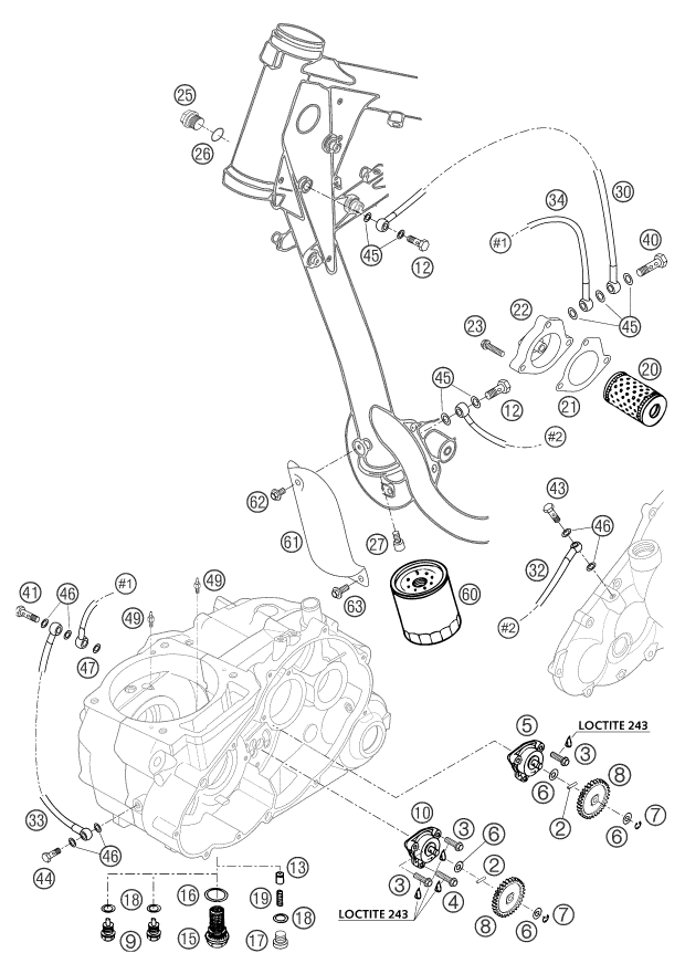 Sprängskiss: Lubricating System – KTM 660 SMC 2004