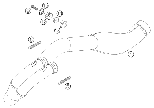 Sprängskiss: Exhaust System – KTM 250 EXC RACING 2004