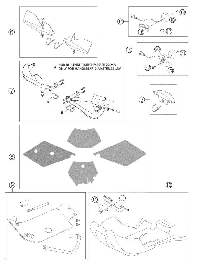 Sprängskiss: Accessories – KTM 250 EXC RACING 2004