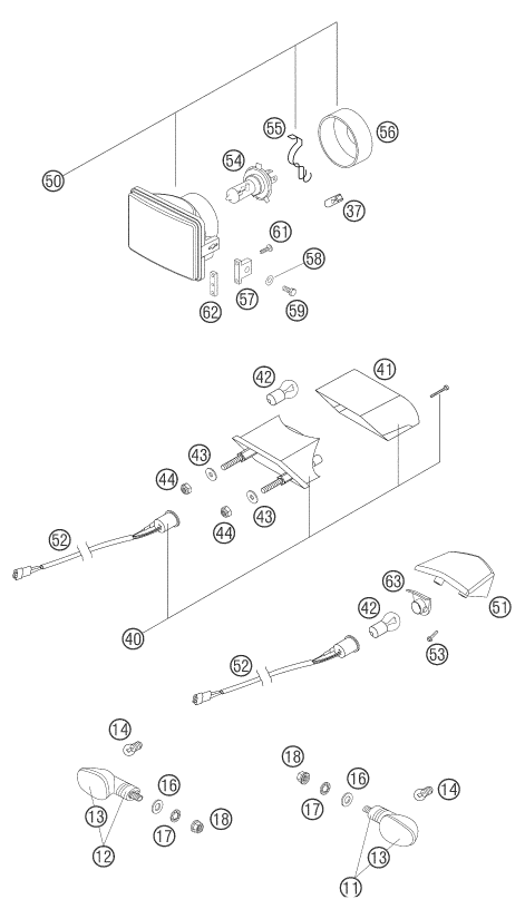 Sprängskiss: Lighting System – KTM 250 EXC RACING 2004