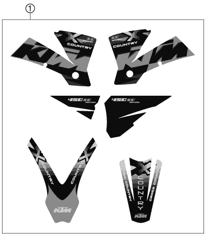 Sprängskiss: Decal – KTM 450 XC CROSS COUNTRY 2004