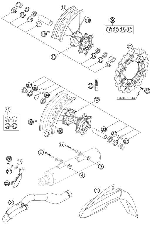Sprängskiss: New Parts – KTM 525 SX SUPERMOTO 2004