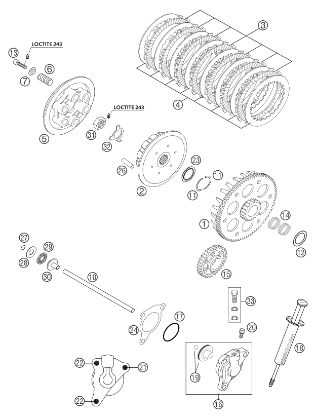 Sprängskiss: Clutch – KTM 250 EXC RACING 2004