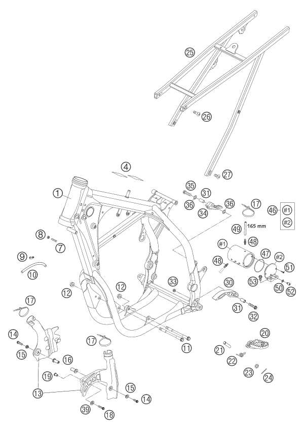 Sprängskiss: Frame – KTM 450 SMS