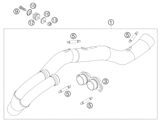 Sprängskiss: Exhaust System – KTM 450 SMS