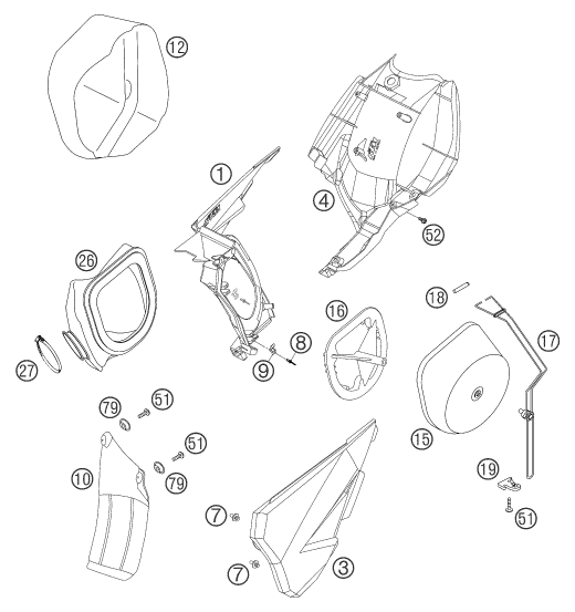 Sprängskiss: Air Filter – KTM 525 SMR 2005