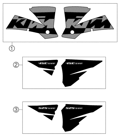 Sprängskiss: Decal – KTM 525 SMR 2004
