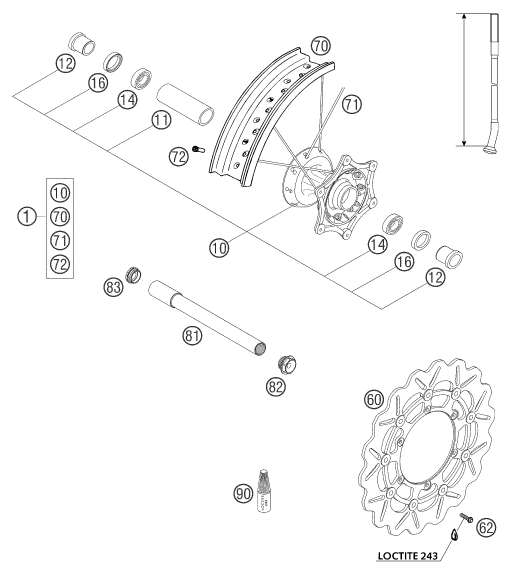 Sprängskiss: Front Wheel – KTM 525 SMR 2004