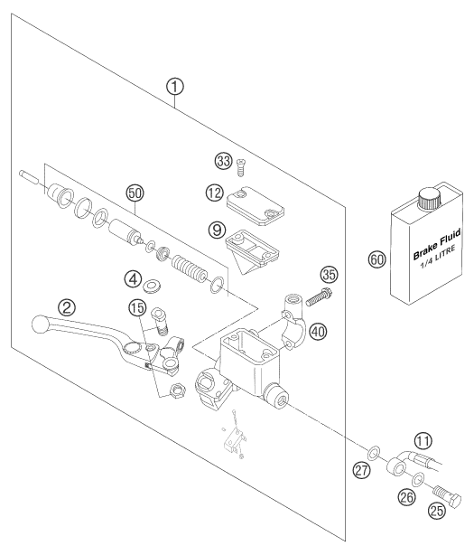 Sprängskiss: Front Brake Control – KTM 525 SMR 2004