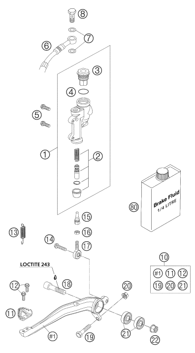 Sprängskiss: Rear Brake Control – KTM 525 SMR 2004