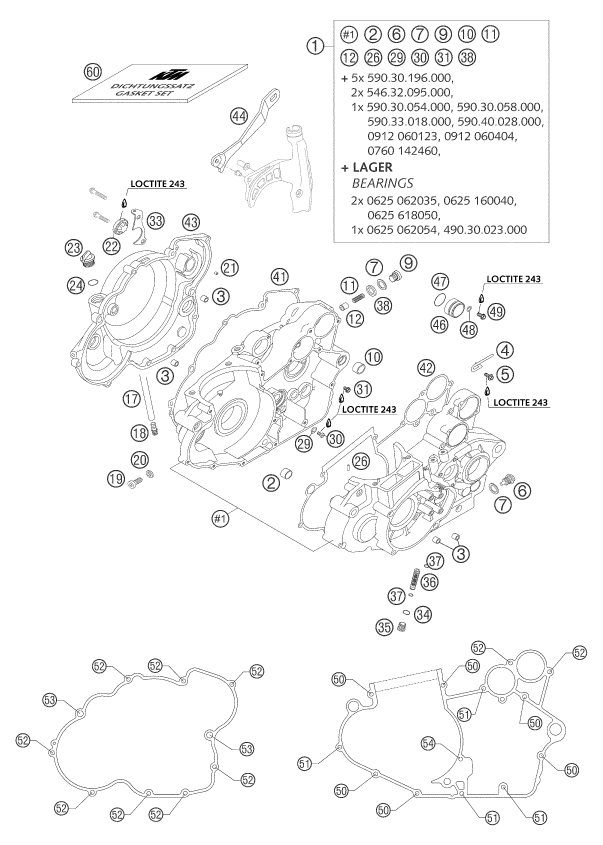 Sprängskiss: Engine Case – KTM 525 SMR 2004