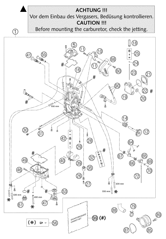 Sprängskiss: Carburetor – KTM 450 SMS