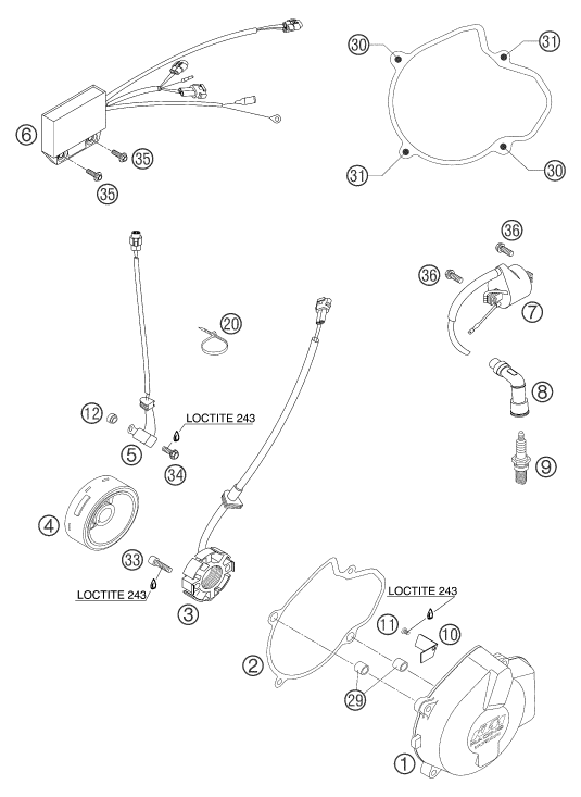 Sprängskiss: Ignition System – KTM 450 SMS