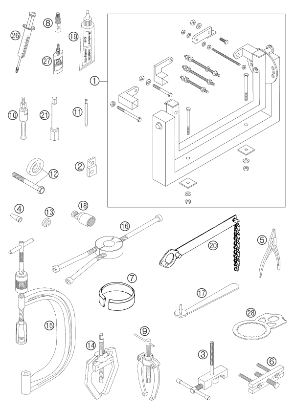Sprängskiss: Special Tools (Engine) – KTM 400 EXC RACING 2004