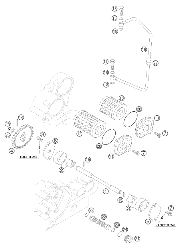 Sprängskiss: Lubricating System – KTM 400 EXC RACING 2004