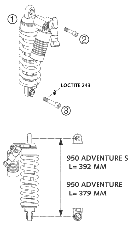 Sprängskiss: Shock Absorber – KTM 950 ADVENTURE ORANGE LOW 2004