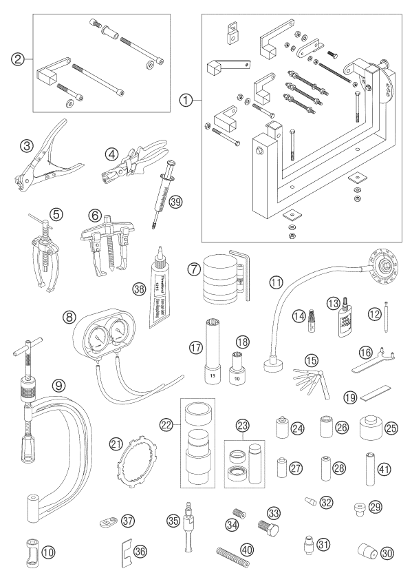 Sprängskiss: Special Tools (Engine) – KTM 1190 RC 8 2007