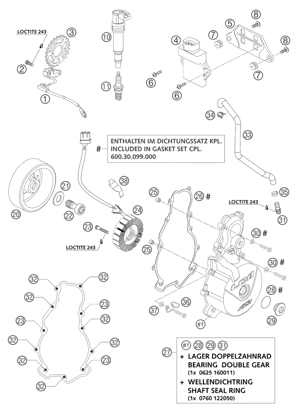 Sprängskiss: Ignition System – KTM 1190 RC 8 2007