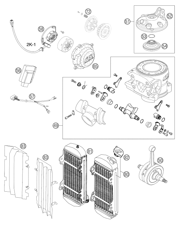 Sprängskiss: New Parts – KTM 250 SXS 2004