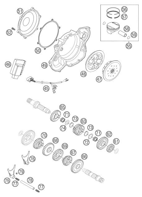 Sprängskiss: New Parts – KTM 450 SXS RACING 2004