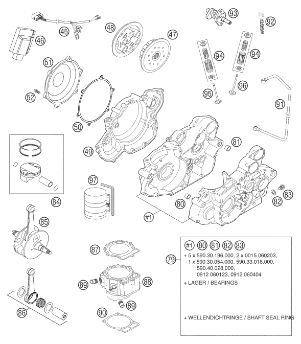 Sprängskiss: New Parts – KTM 540 SXS RACING 2004