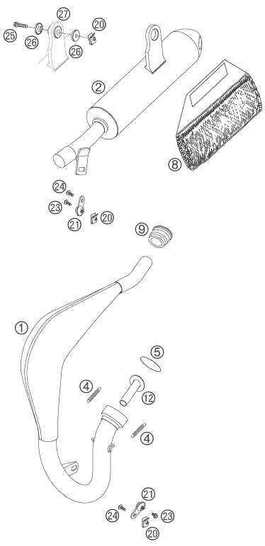 Sprängskiss: Exhaust System – KTM 50 SENIOR ADVENTURE 2005