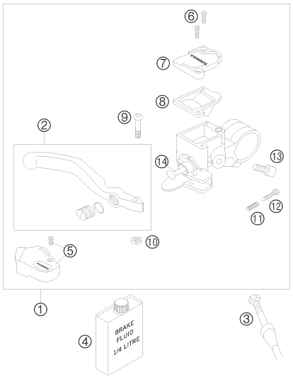 Sprängskiss: Front Brake Control – KTM 50 SENIOR ADVENTURE 2005