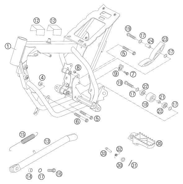 Sprängskiss: Frame – KTM 50 SX JUNIOR 2006