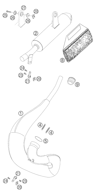 Sprängskiss: Exhaust System – KTM 50 SX 2006