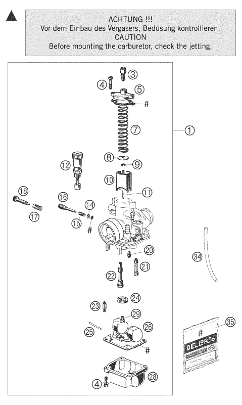 Sprängskiss: Carburetor – KTM 50 SUPERMOTO 2007