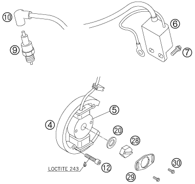 Sprängskiss: Ignition System – KTM 50 SUPERMOTO 2007