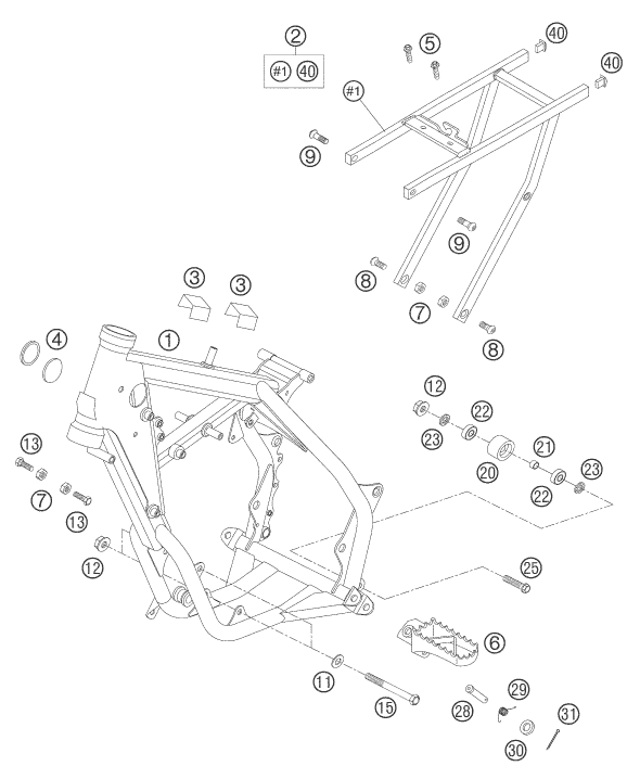 Sprängskiss: Frame – KTM 65 SX 2005