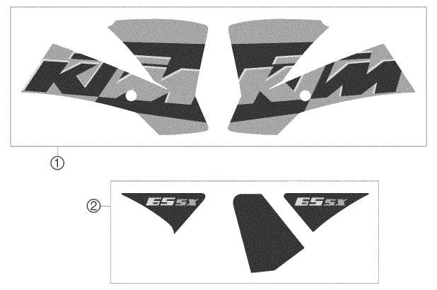 Sprängskiss: Decal – KTM 65 SX 2005