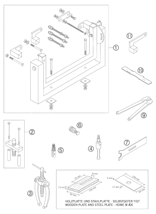 Sprängskiss: Special Tools (Engine) – KTM 65 SX 2003