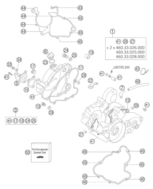 Sprängskiss: Engine Case – KTM 65 SX 2006