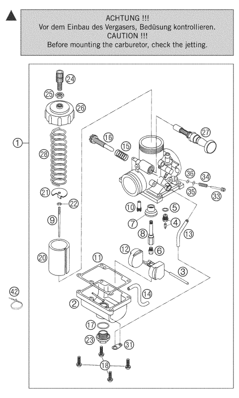 Sprängskiss: Carburetor – KTM 65 SX 2006